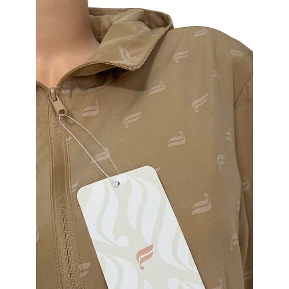 Fabletics Women’s MEDIUM Rosa Woven Long Sleeve Logo Hooded Half Zip Jacke - Picture 3 of 9